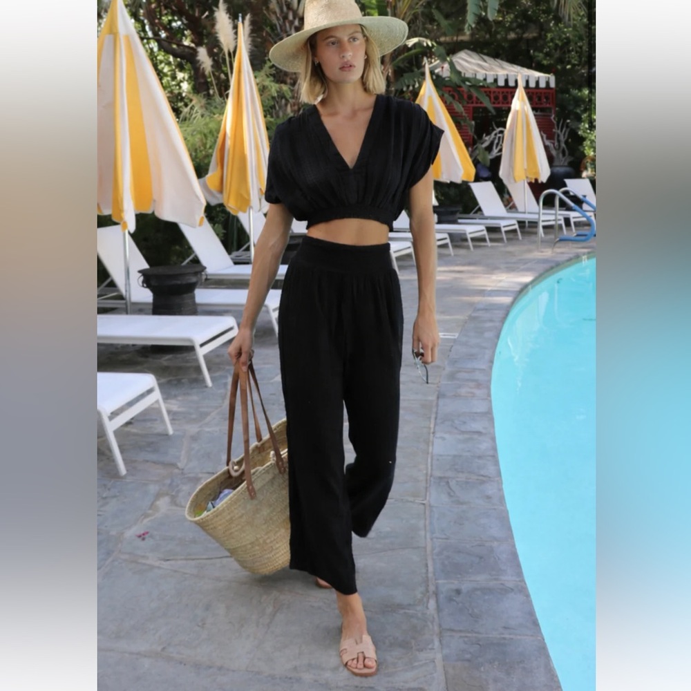 Felicite - SMOCK PANT GAUZE - BLACK
